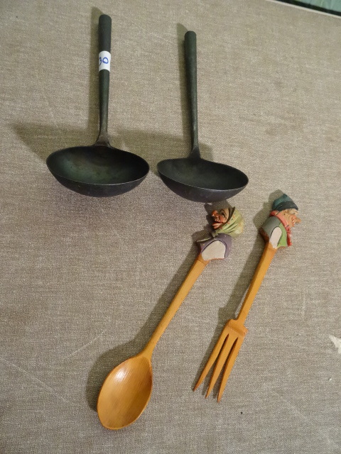 lot 30 image: Wood Decorative Spoon and Fork