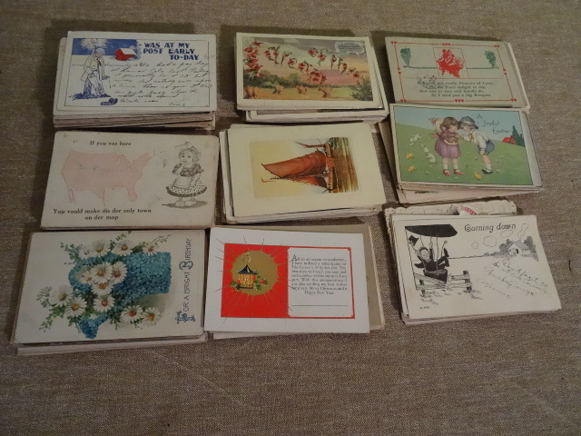 lot 100 image: 1905 to 1920s Birthday Post Cards