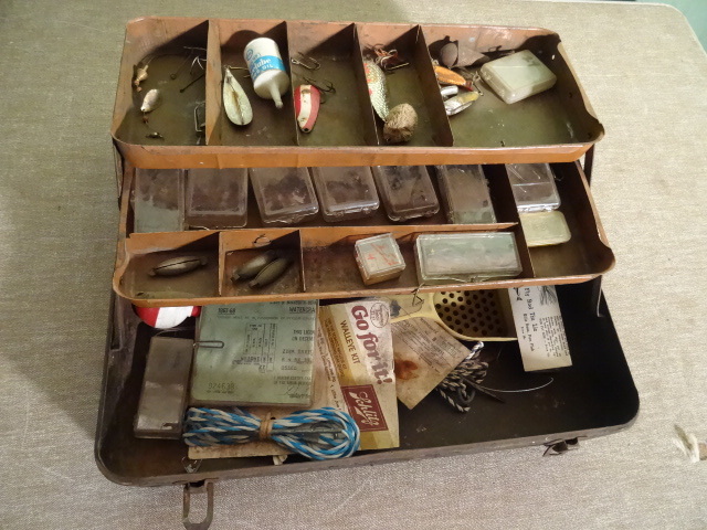 lot 111 image: Metal Tackle Box with Misc Tackle