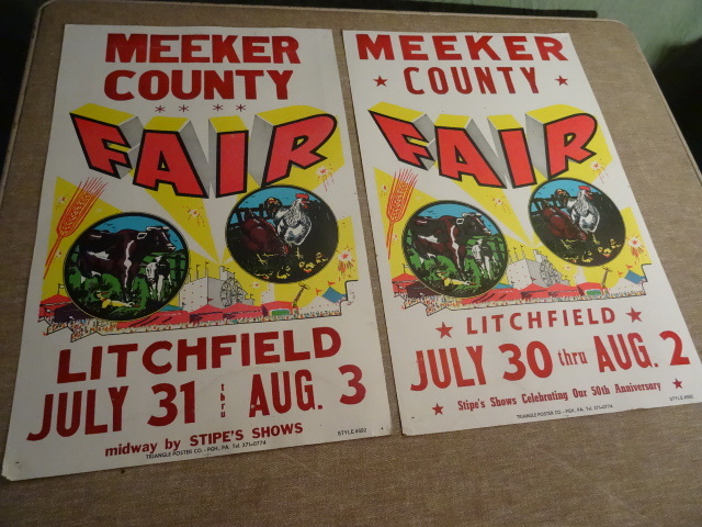 lot 134 image: Meeker County Fair Posters 1960s