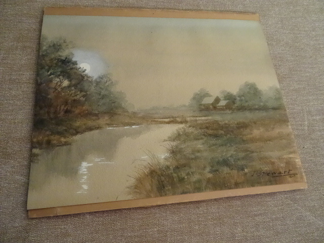lot 166 image: Original 1902 Water Color J- Stewart