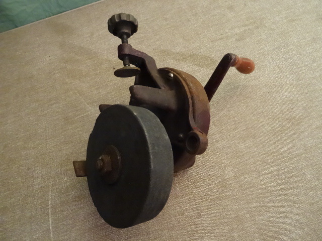 lot 226 image: Bench Mount Hand Crank Grinder