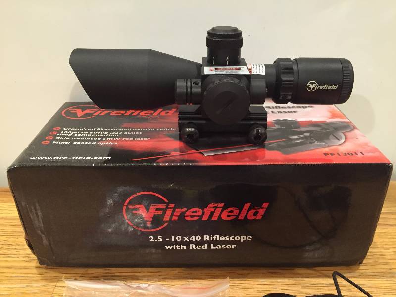 lot 28 image: Firefield - 2.5-10 x 40 w Red Laser Scope