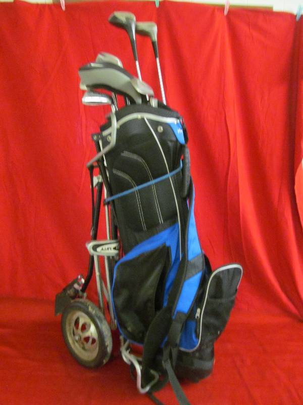 lot 10 image: Titach golf bag and clubs