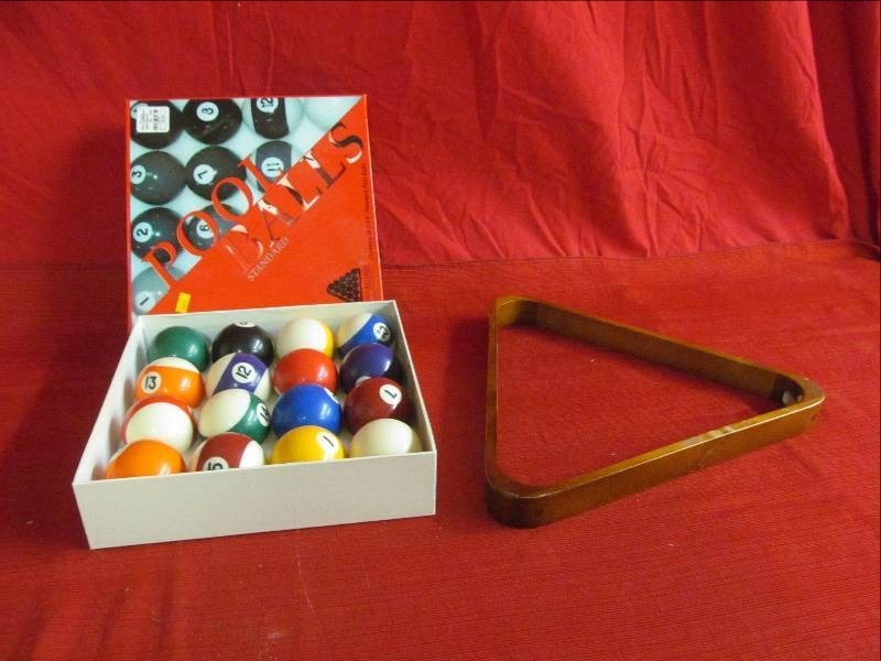lot 62 image: pool balls ,rack