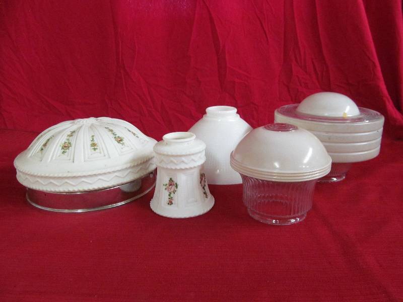 lot 120 image: vintage light shades