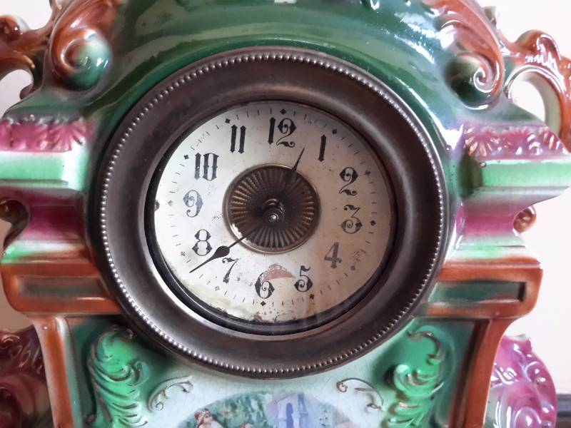 Strasburg Ware  Porcelain Clock.. 2 Parts Clock and Base