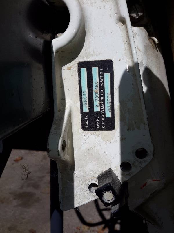 8 Horse Power Johnson Outboard motor.