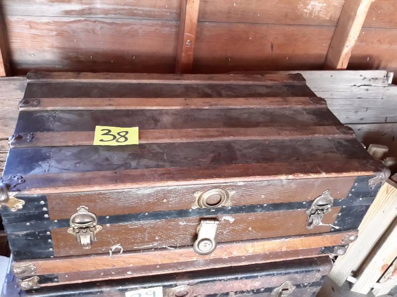 Vintage Steamer Trunk with inside Box.