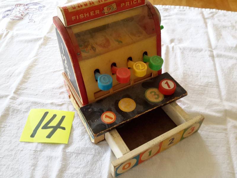 Fisher Price ORIGINAL wood cash register toy