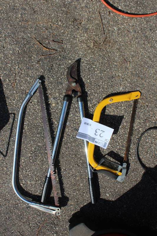 lot 23 image: Lot of (3) Yard Tools Including Tree Saw, Loppers