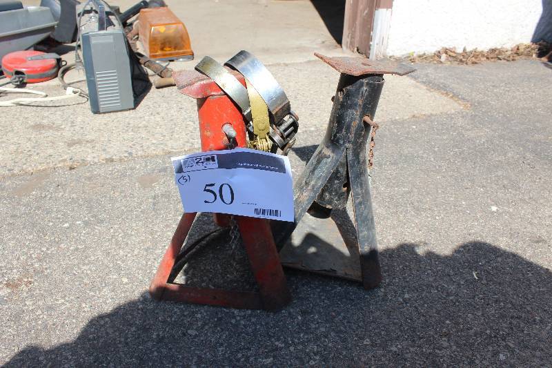 lot 50 image: Lot of (5) Car Tools Including Jack Stands, Oil Filter Wrench