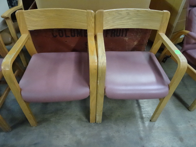 2 matching wood framed side chairs