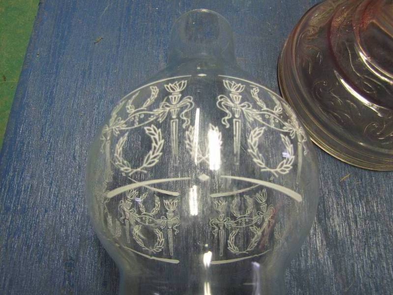 Pink Glass Kerosene Lamp
