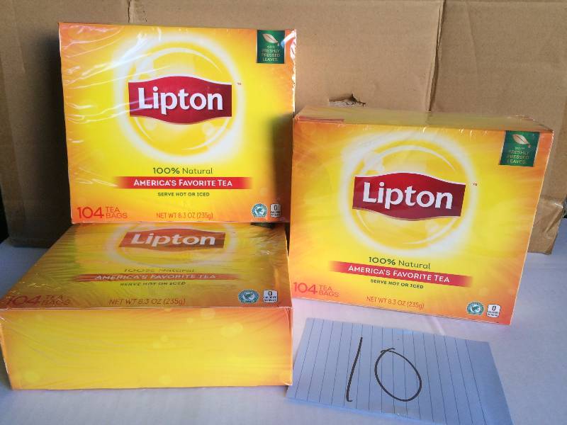 lot 10 image: 3 Boxes of Lipton Tea Bags New