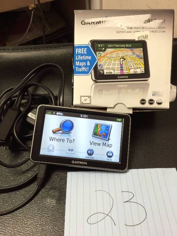 lot 23 image: Garmin GPS- has 3 lines works well
