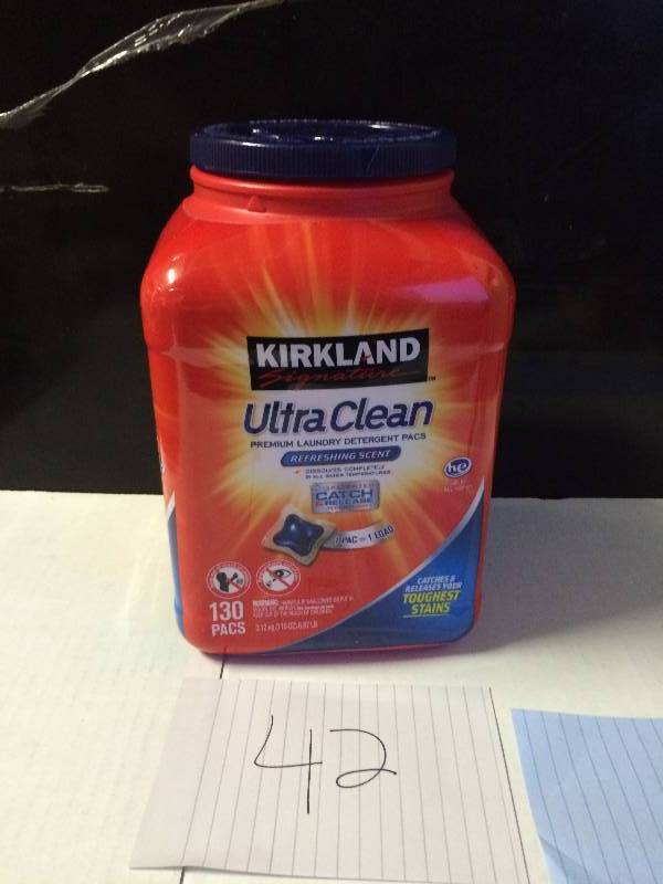 lot 42 image: Kirkland Signature Ultra Clean Laundry Detergent 130 Pacs