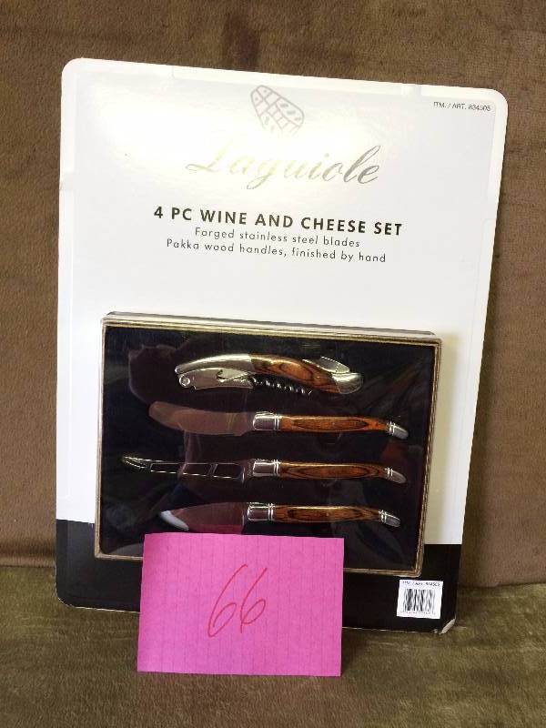 lot 66 image: 4 PC Wine and Cheese Set New