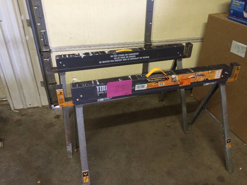 lot 115 image: Lot of 2 - C470 steel sawhorses