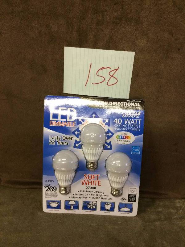 lot 158 image: LED Dimmable soft white
