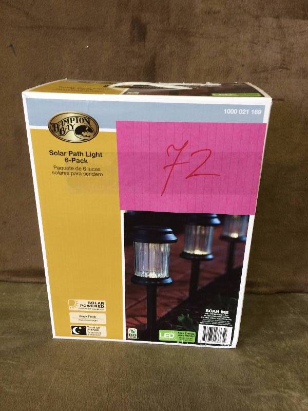 lot 72 image: Hampton Bay Solar Path Light 6  pack new