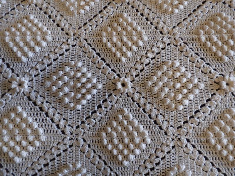 vintage popcorn crocheted bedspread .Handmade in 1964.