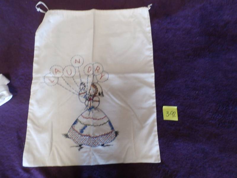 embroidered Laundry bag.