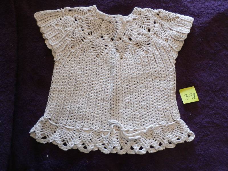 crocheted top.