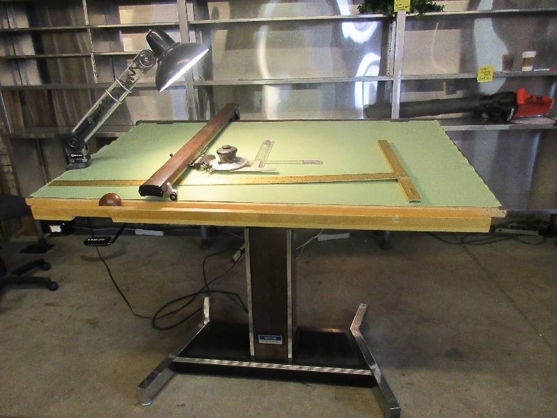 Vintage Electric Drafting Table 925 Estate OnLine Auction Wood Furniture Crafter Repurposer
