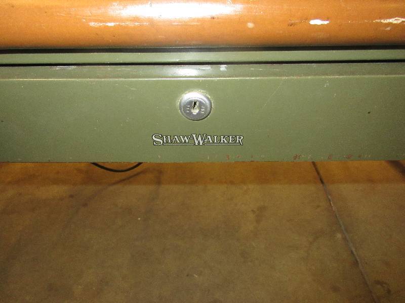 Shaw Walker Metal Desk with Outlet, Phones & More
