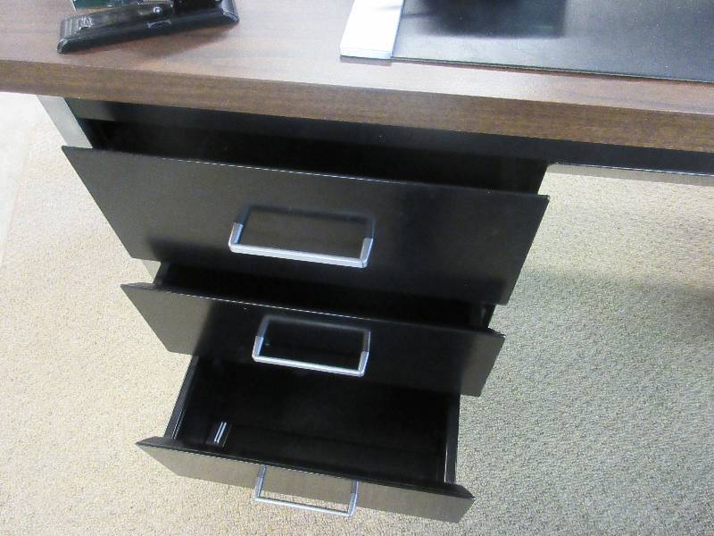 Vintage Metal Desk with Key