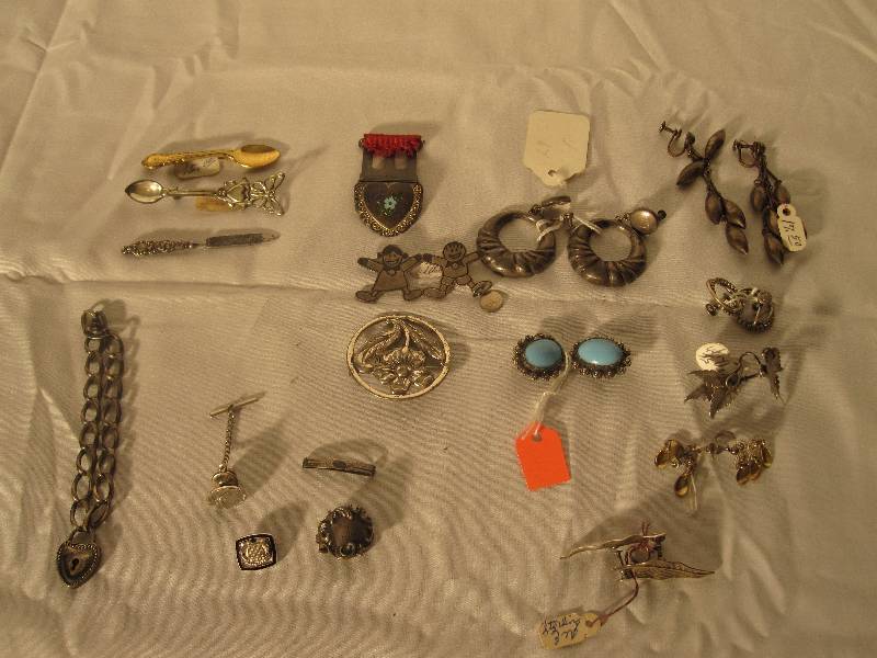 lot 6 image: Large vintage silver jewelry lot Appx 4 oz