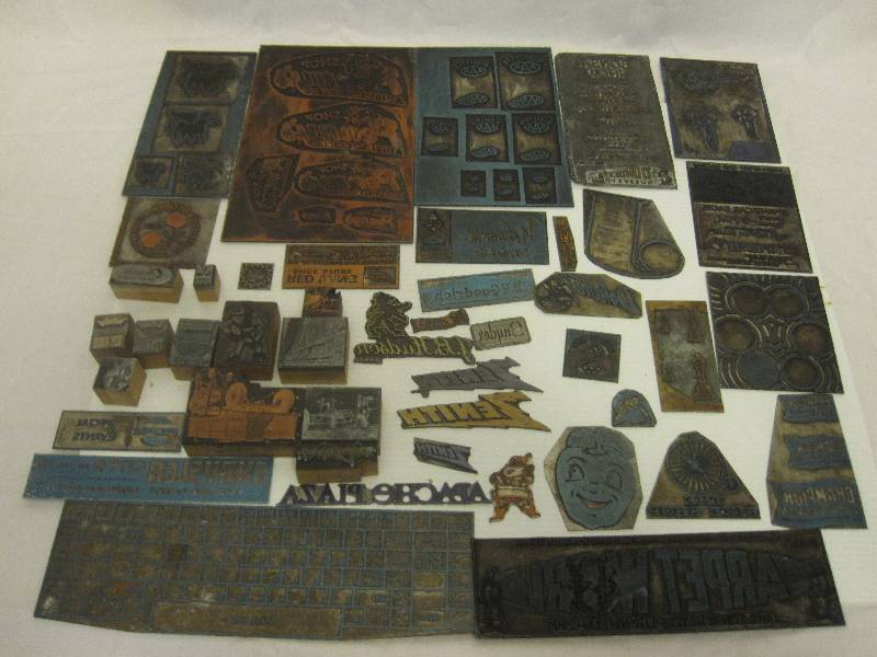 lot 49 image: Vintage advertising printing plates