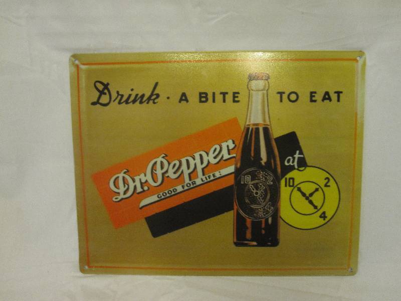 lot 57 image: Dr Pepper tin sign