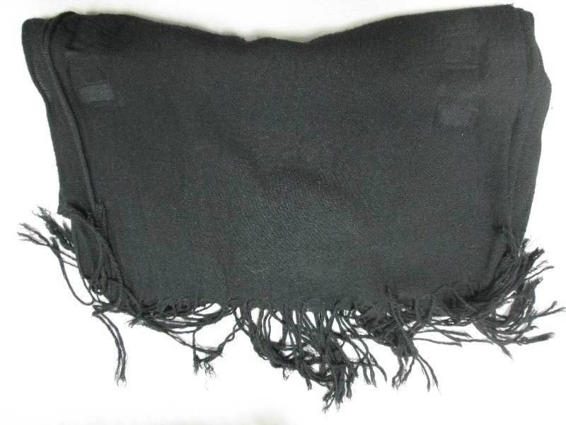 Black super soft wide fringed scarf...
