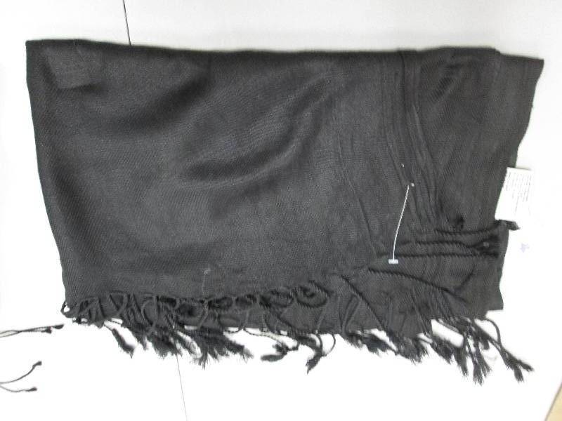 Black super soft wide fringed scarf...