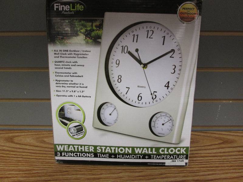 3 Function Weather Statio Wall Cloc...