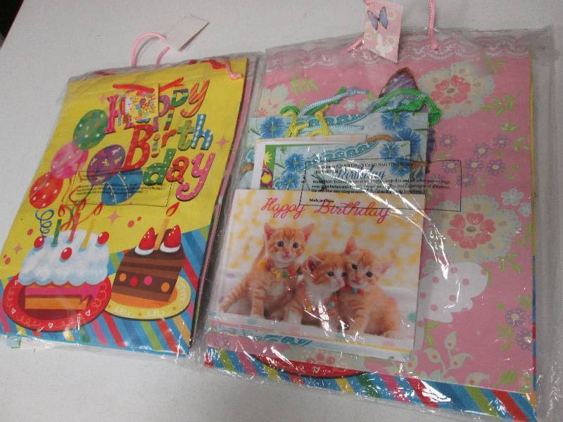 Lot of 2  8 pc birthday card bag t...
