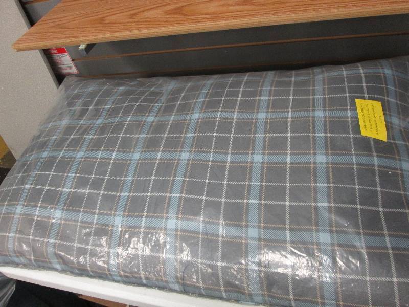 Large Grey Plaid dog bed Retail $40...