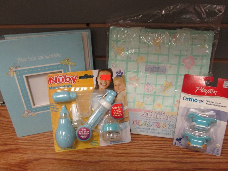 Small green diaper bag, Nuby medica...