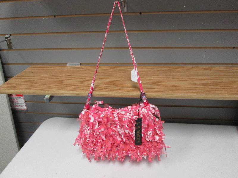 Fabric pink fringed purse...