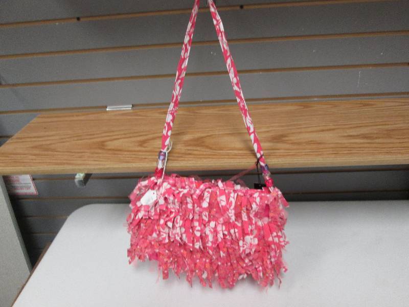 Fabric pink fringed purse...