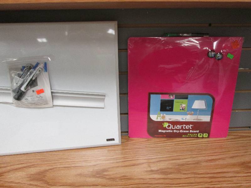 Lot of 2 dry erase boards 1 white,...