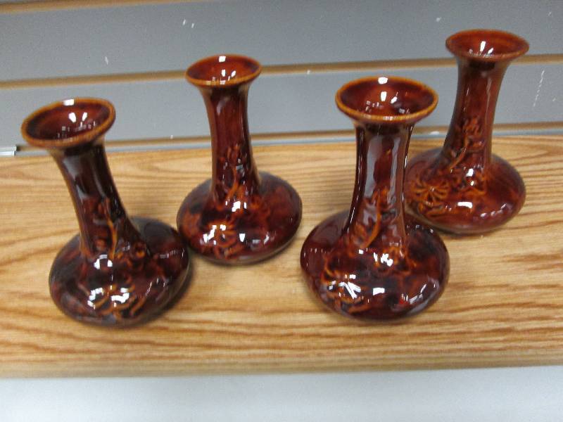 Lot of 4 brown 6 ceramic vases...