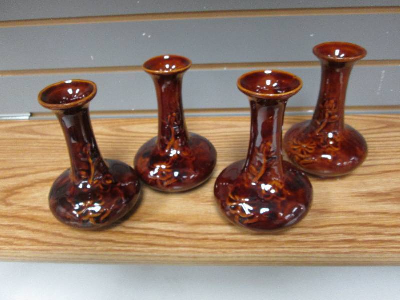 Lot of 4 brown 6 ceramic vases...