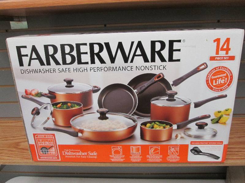 Farberware 14 pc non-stick set, dis...