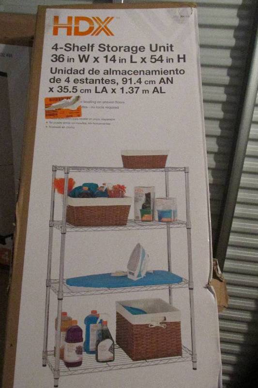 lot 5 image: HDX Model # 31436PS-YOW  4-Shelf 36...