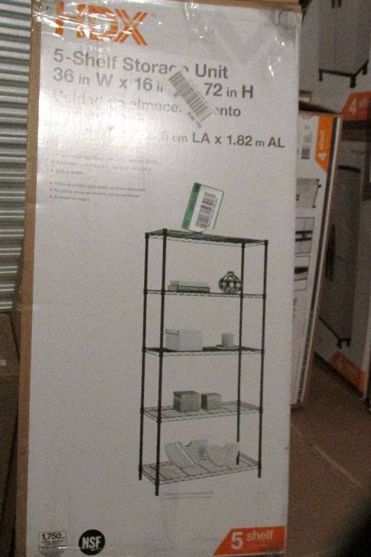 lot 15 image: HDX Model # 21656PS-YOW  5-Shelf 36...