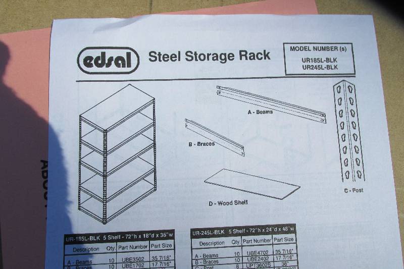 lot 69 image: Edsal metal and particle board shel...