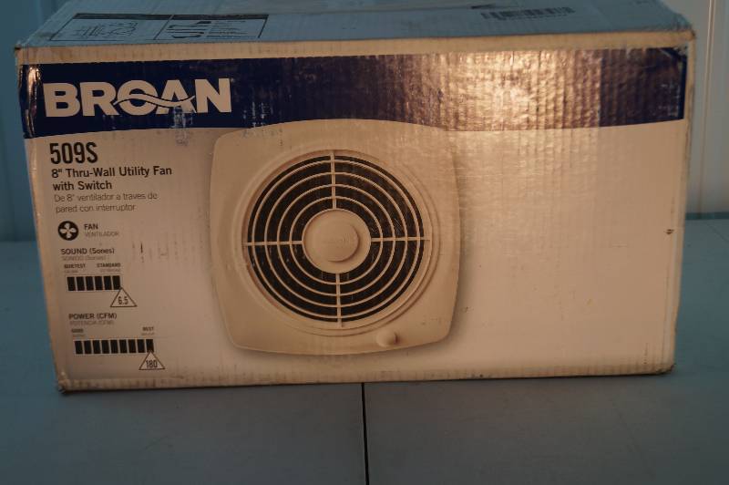 Broan 5095 8 Thru Wall Utility Fan With Switch 180 CFM 6.5 Sones